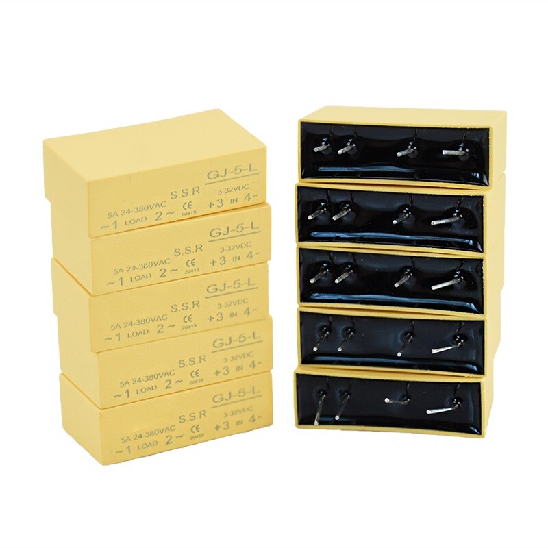10PCS/Box Solid State Relay for MGR GJ-5-L 5A 380VAC 3-32VDC DC-AC 4Pin