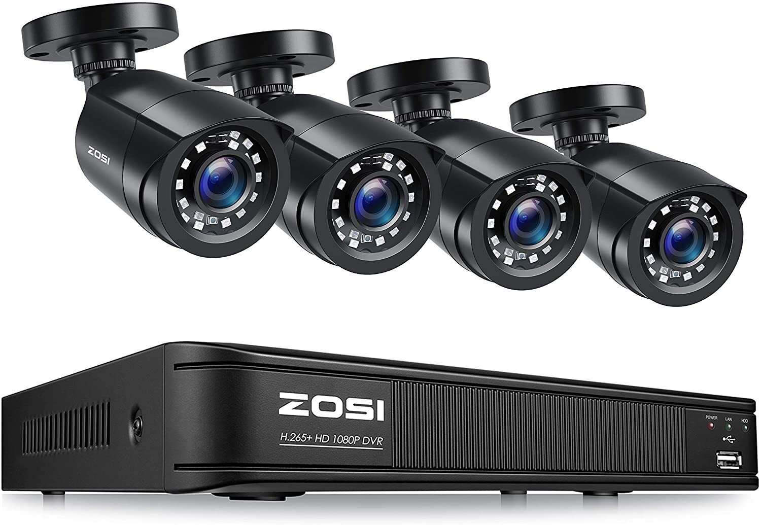 ZOSI 8CH DVR Outdoor Home CCTV 1080p Security Camera System 80ftNight Vision