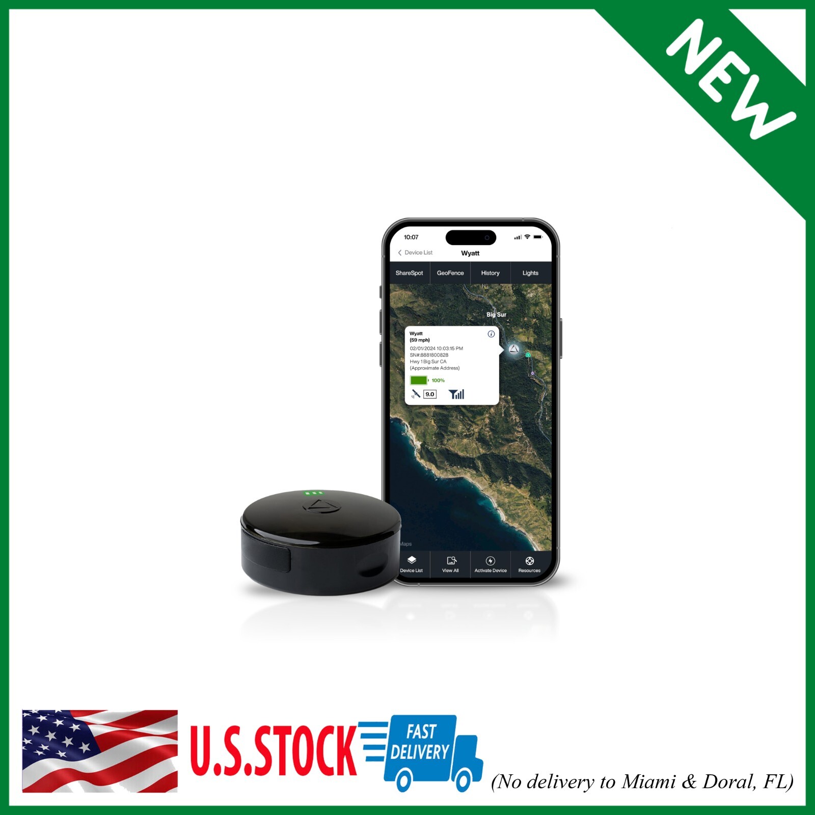 LandAirSea 54 GPS Tracker - Waterproof Magnet Mount. Full Global Coverage. 4G L