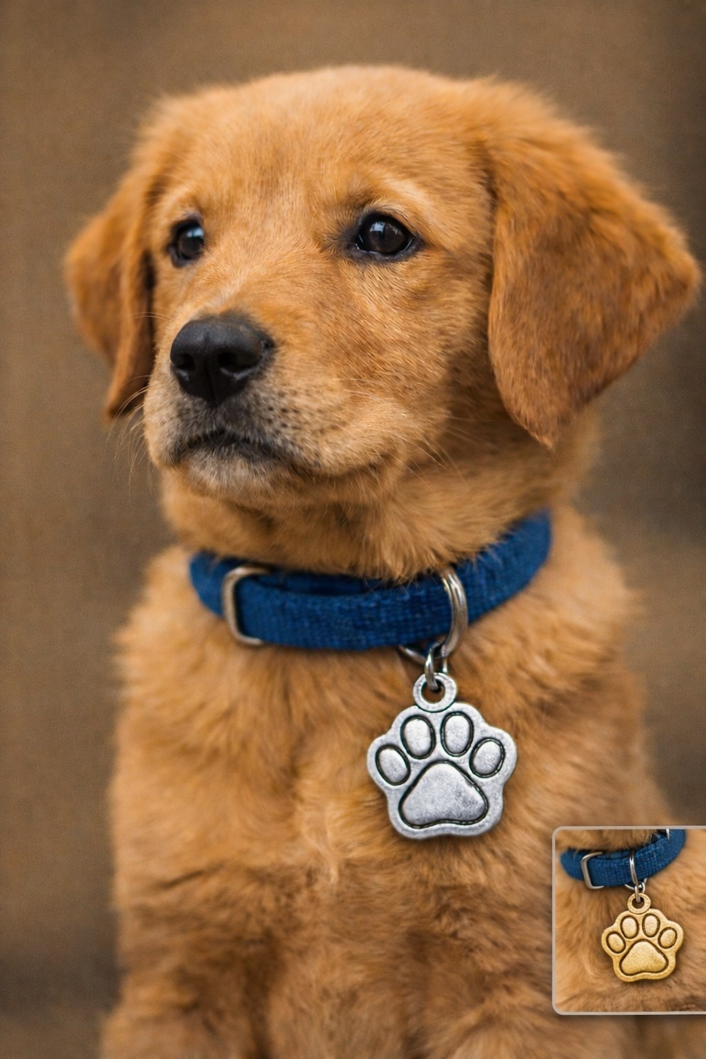 Silver Paw Dog Tag Charm Custom Acrylic Dog Collar Tag Pet Paw Charm Dog Collar
