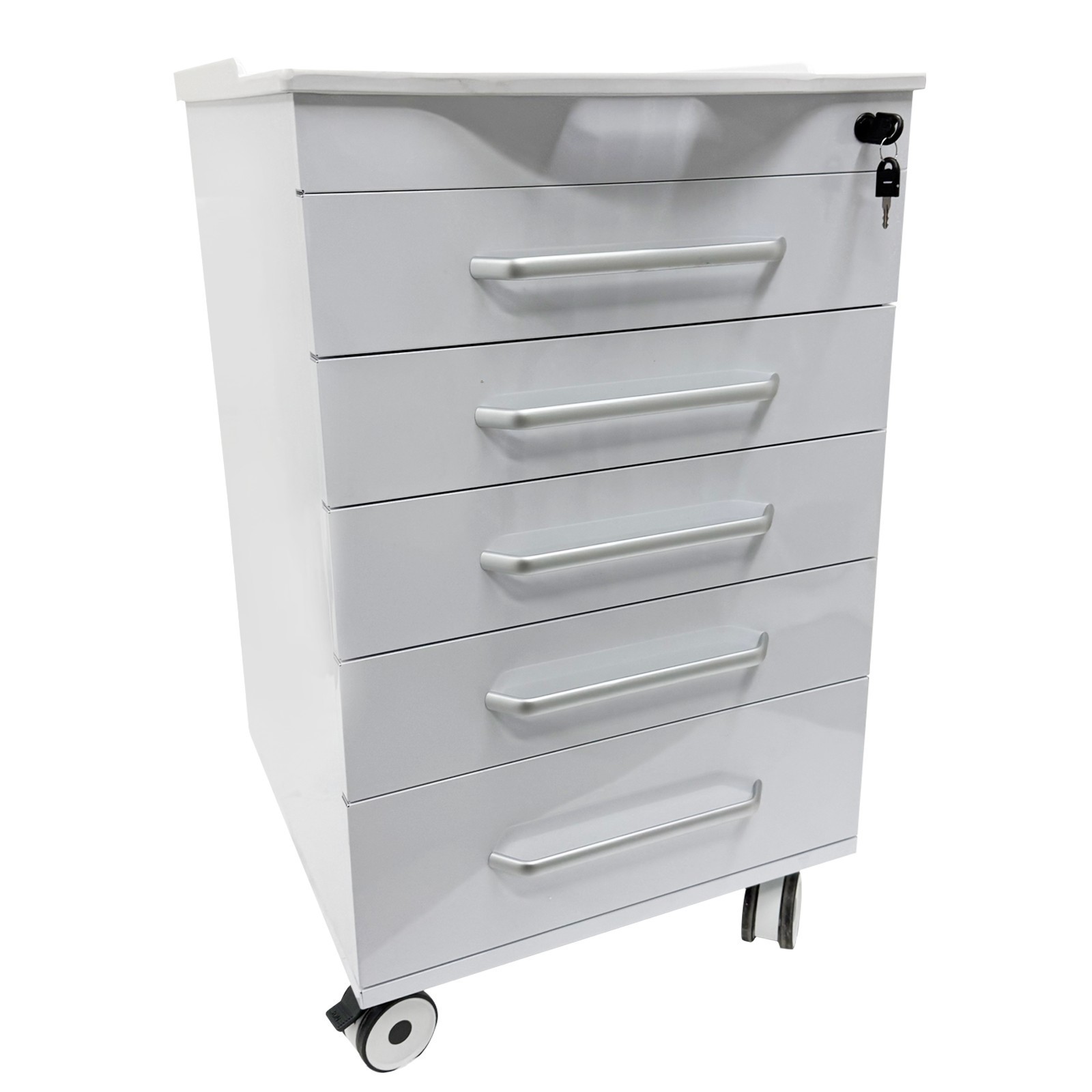 5-Layer Mobile Lab Storage Cabinet Bedside Table for Office Organization Utility