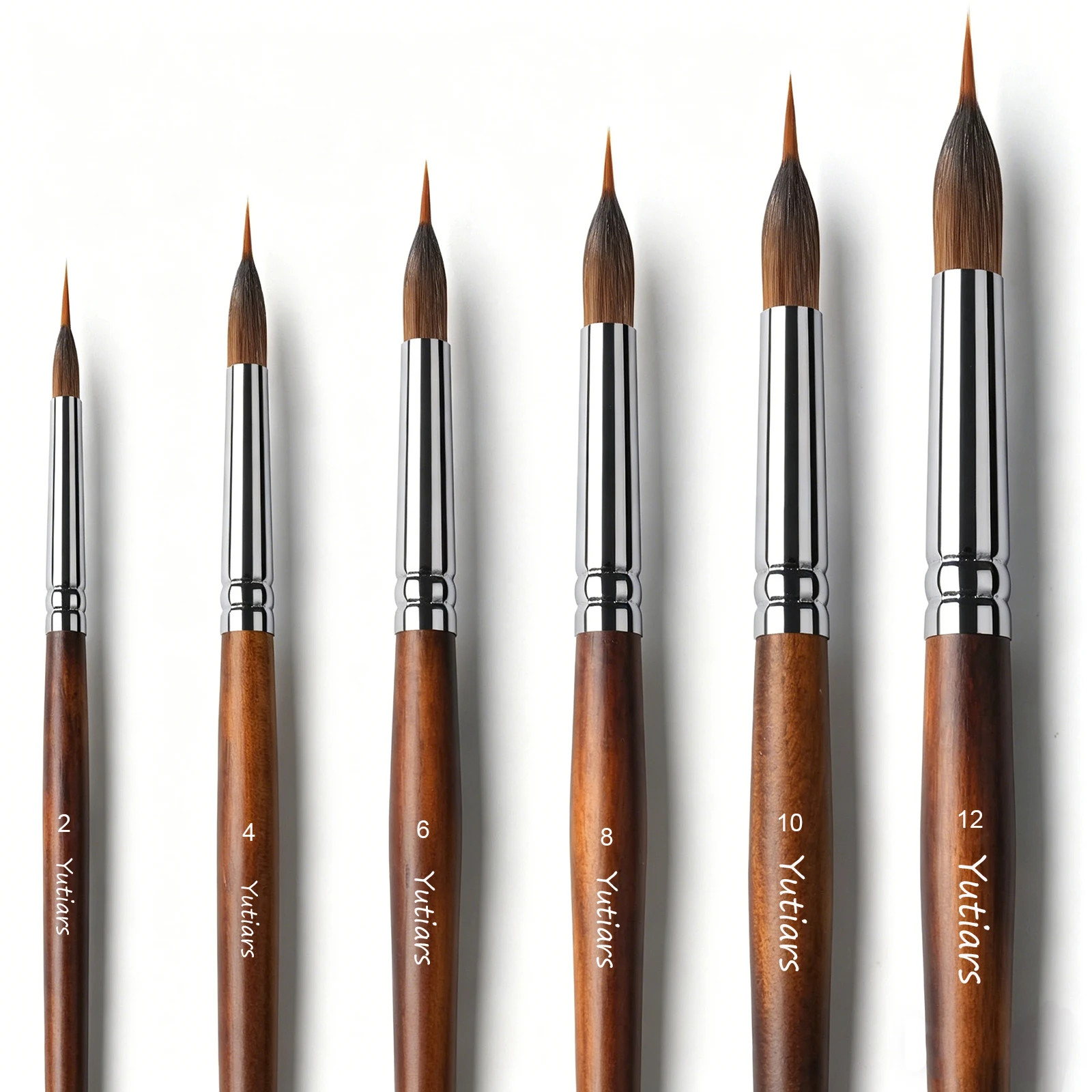 6Pcs Yutiars Watercolor Brushes, 4Pcs Extended Point Professional Synthetic Brus