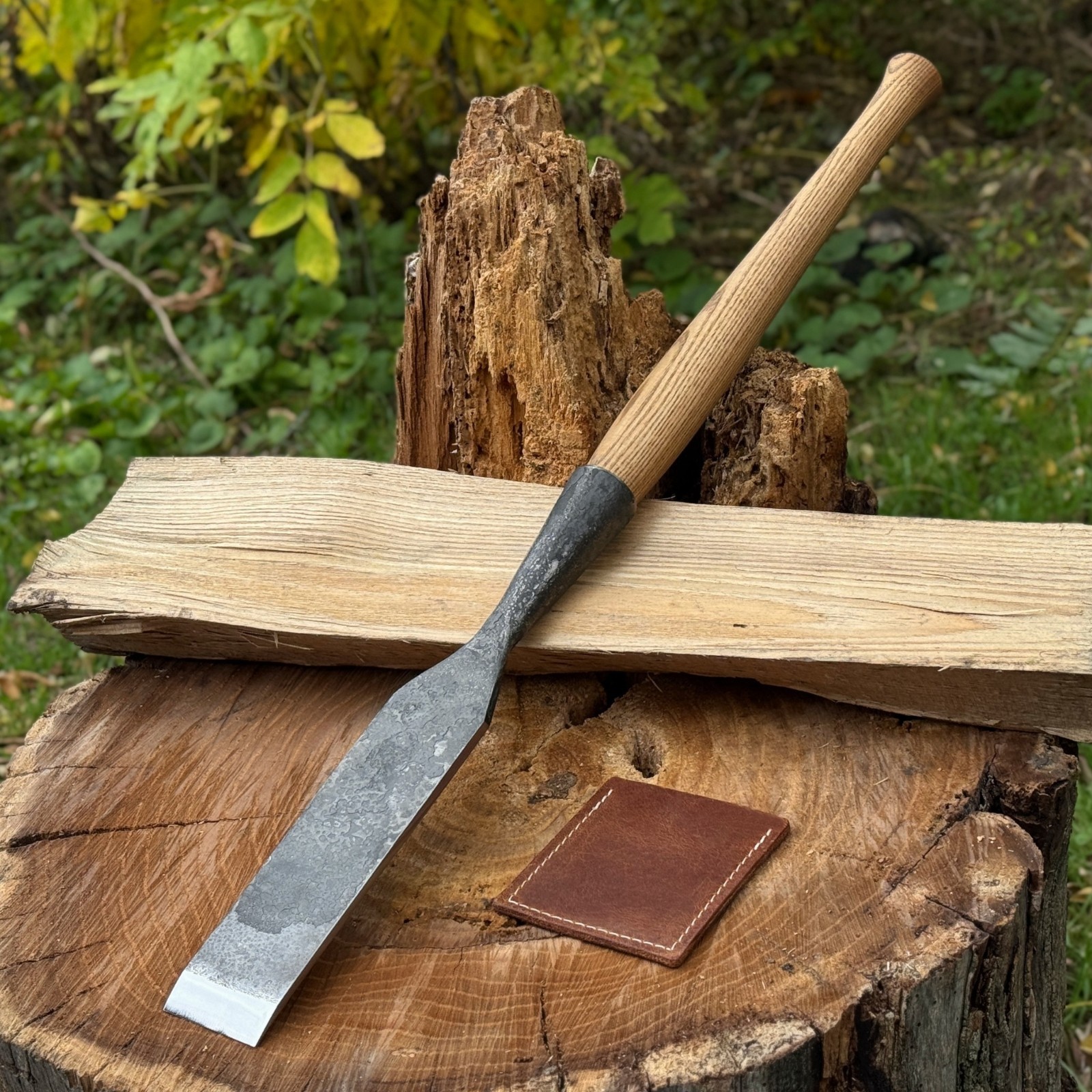 Timber Slick Chisel 52100 Carbon Steel Flat Blade Woodworking Tool Leather Case