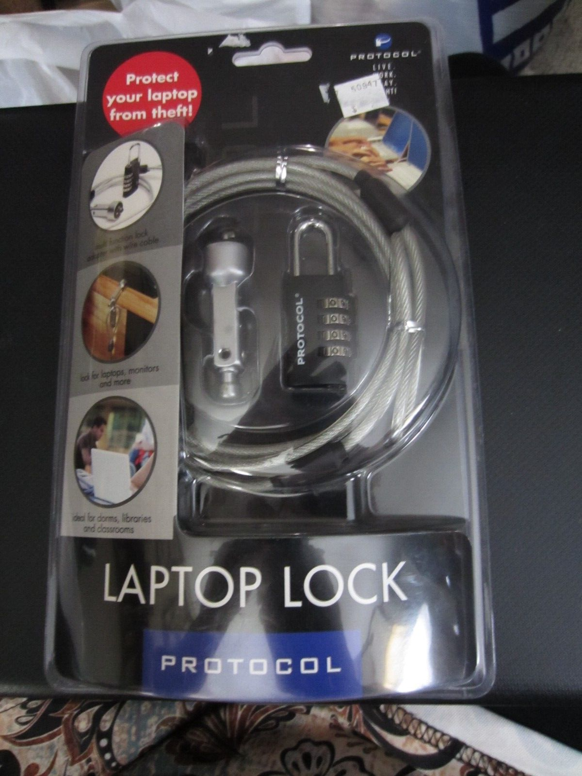 Protocol Secure Laptop Cable Selectable Combination Lock Anti-Theft - Brand New!