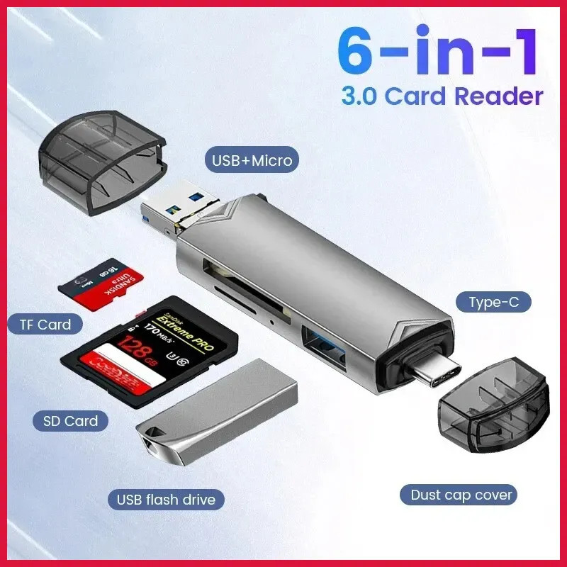 Card Reader USB 3.0 Type C Micro SD TF OTG Smart Memory Adapter Laptop Computer