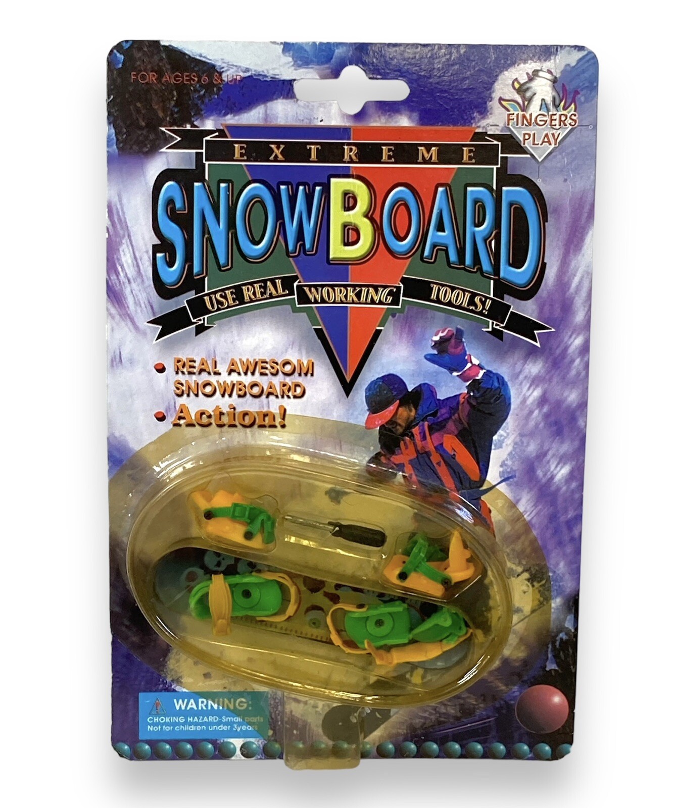 Vintage Finger Play Extreme Snowboard With Accessories By Toy Feader