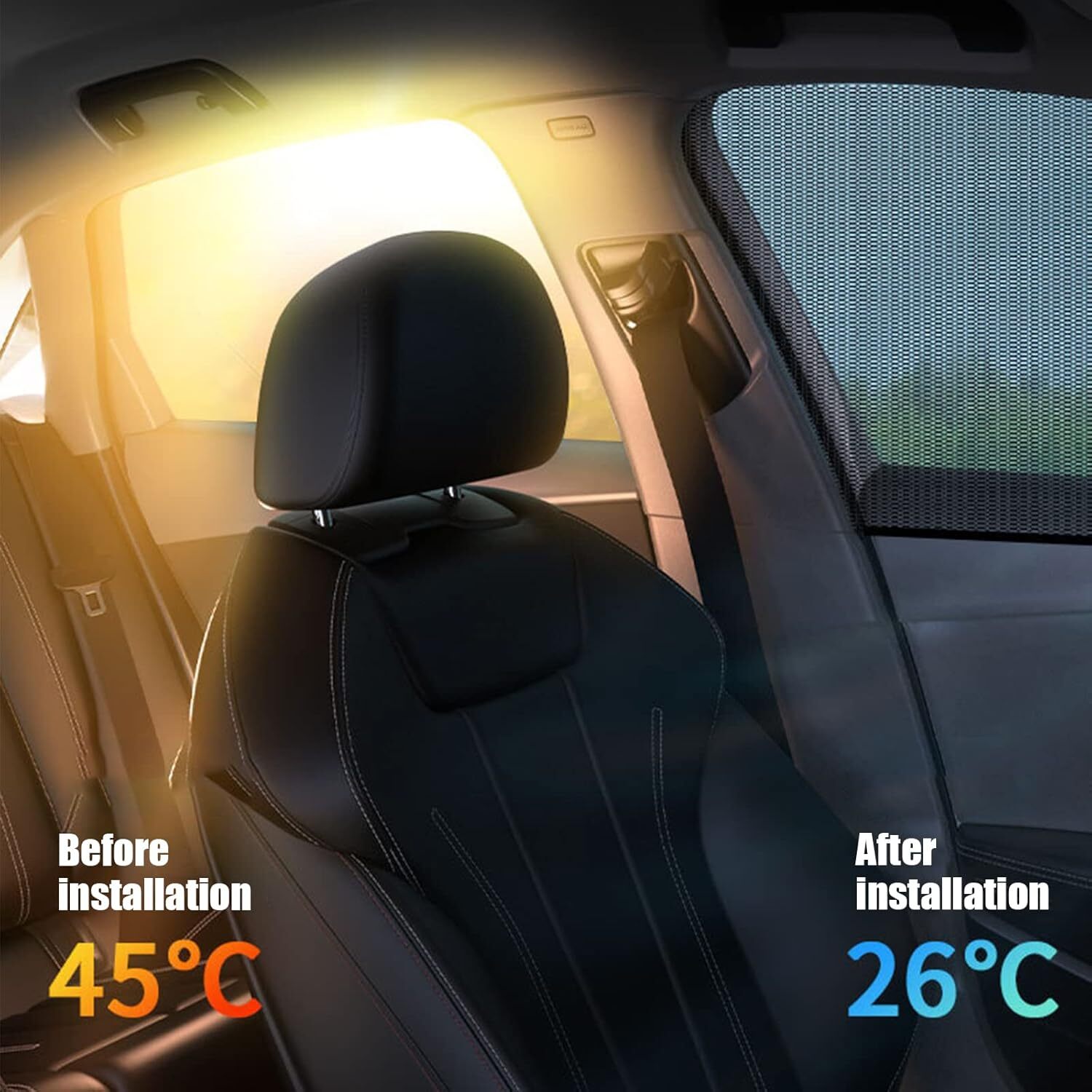 4Pcs Car/SUV Window Side Screen Sun Mesh Shade Cover Sunshade Visor Elastic USA