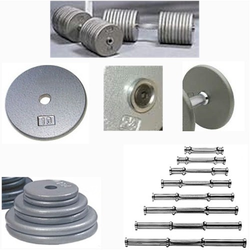 1 ea. Pro Style Dumbbell - 120 lbs - Gray - Solid One-piece Handle