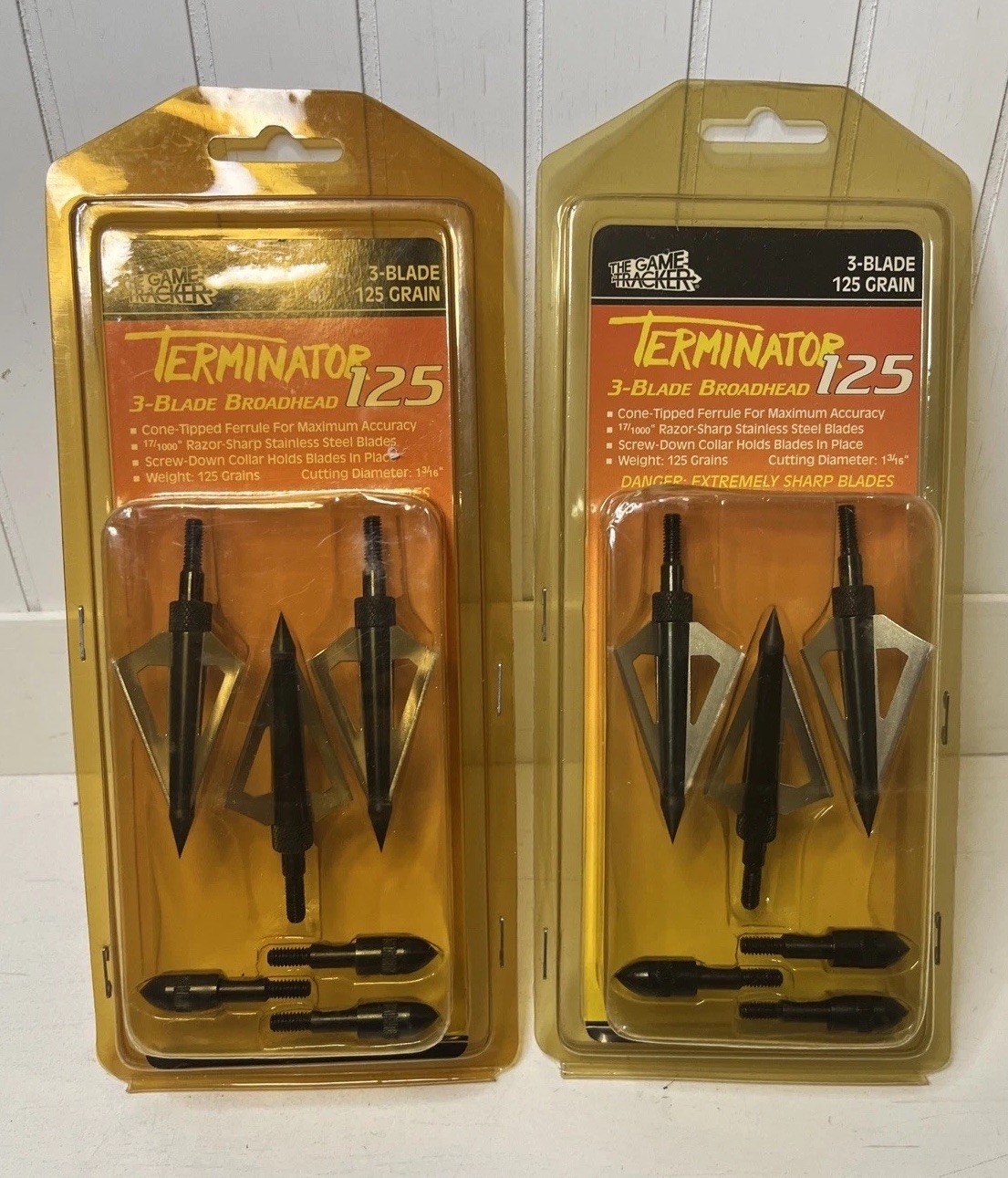 2 Packs The Game Tracker Terminator 125 Grain 3-Blade Broad Heads NOS