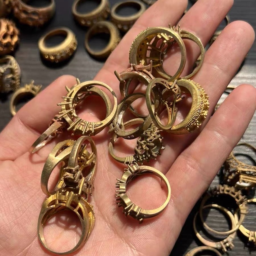 Brass Ring Blank Prong Setting Empty Base DIY Jewelry Crystal Gem Mount