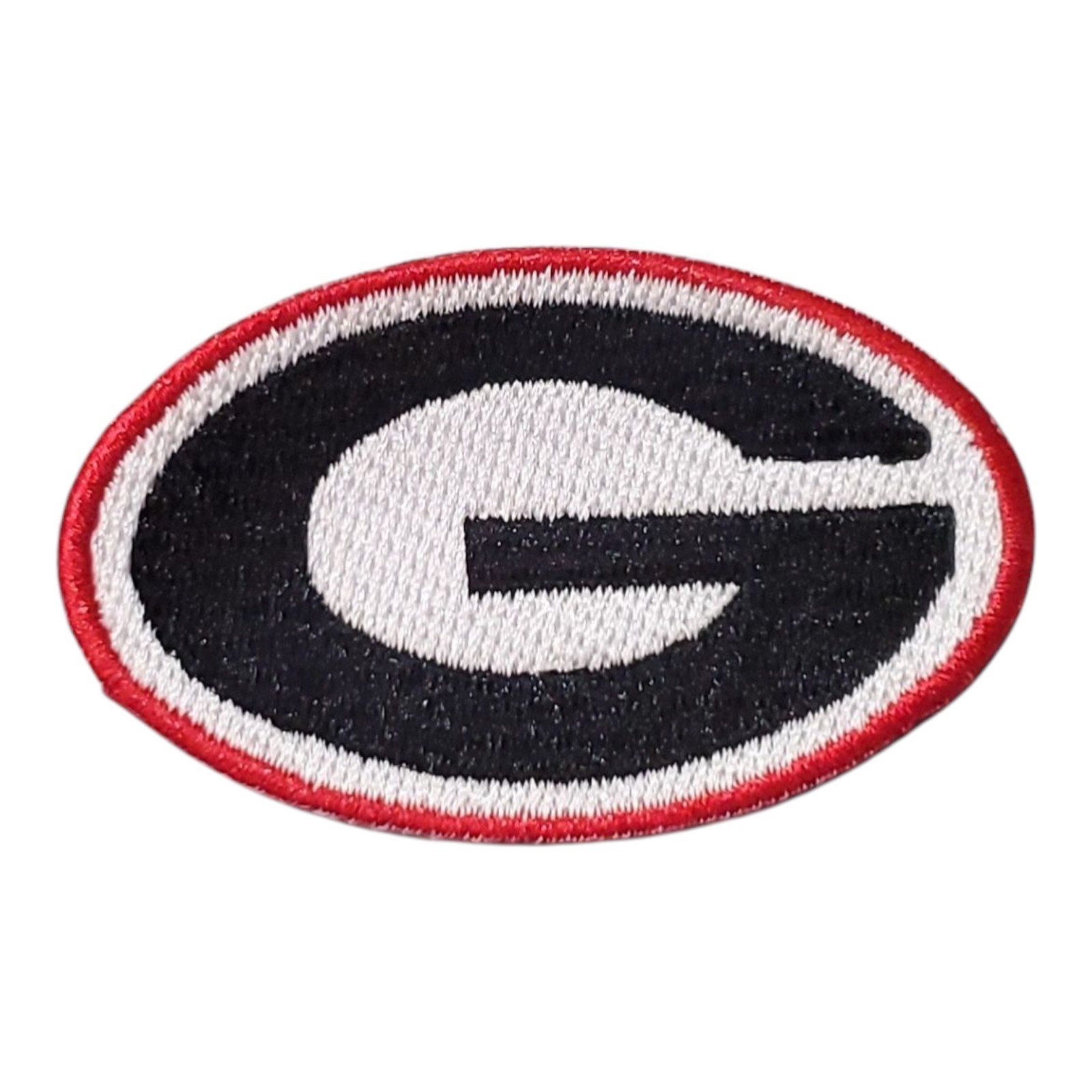 Georgia Bulldog G patch. Fully Embroidered. Iron On Backing. 2.5"x1.5"