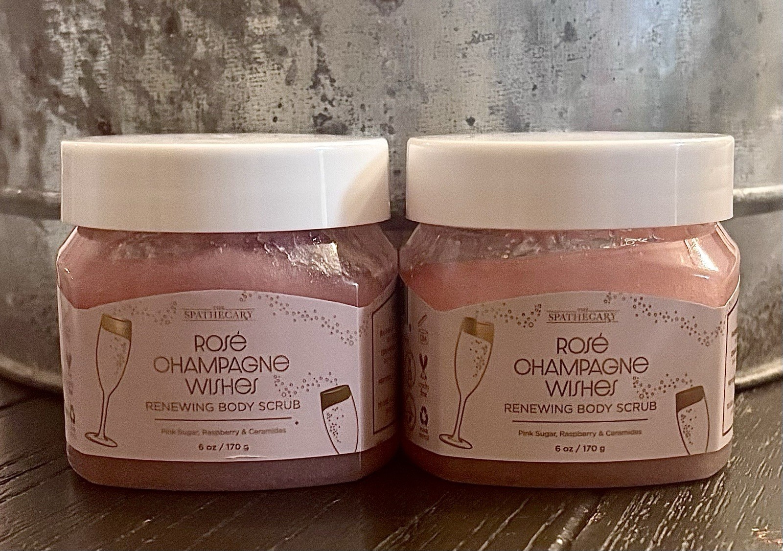 *2* The Spathecary Rose Champagne Wishes Renewing Body Scrub 6 oz