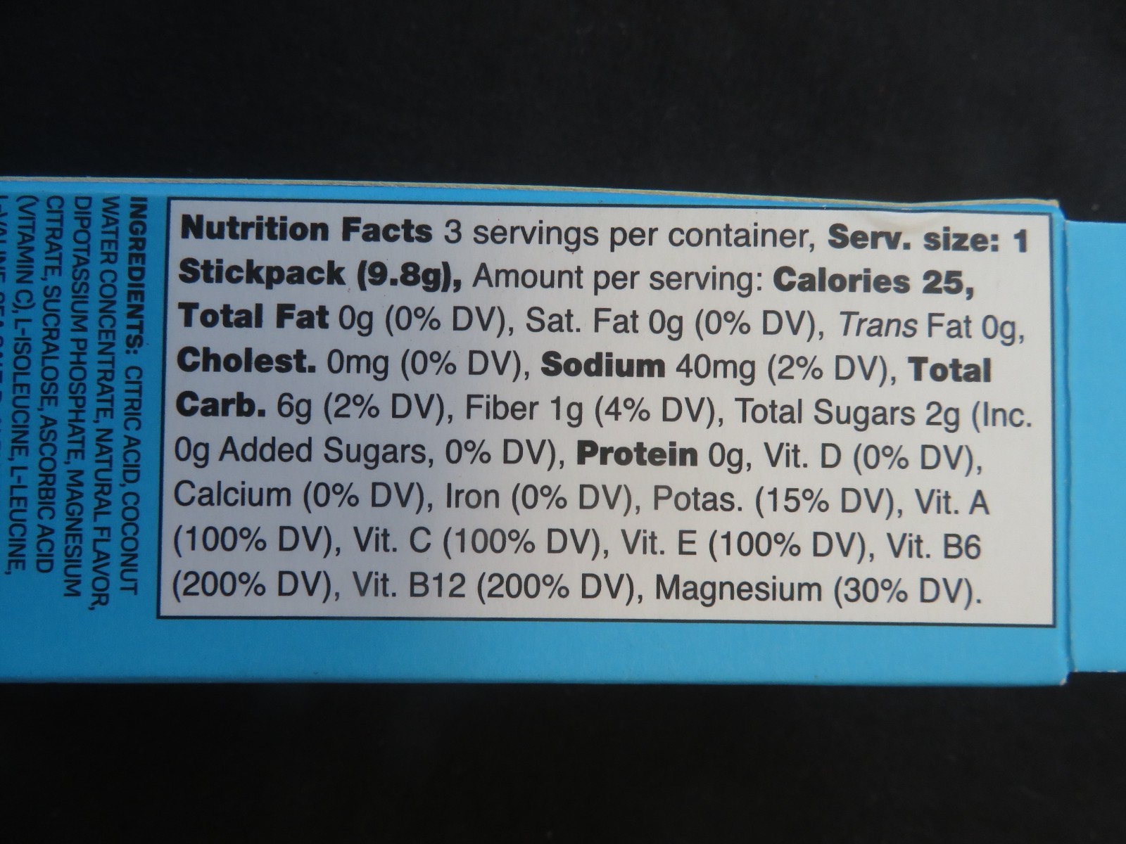 Prime Blue Raspberry Flavored 6 Hydration+ Sticks Packets Zero Sugar Added