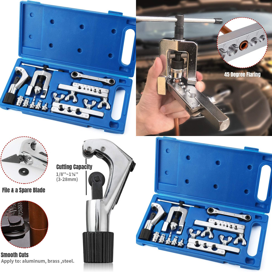 PROFESIONAL Kit Herramientas Abocardar Tuberías Cobre Cortador Tubos HVAC AC