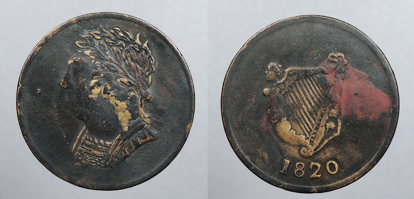 CANADA Lower Canada 1820 Halfpenny Token Bust & Harp #WC105228