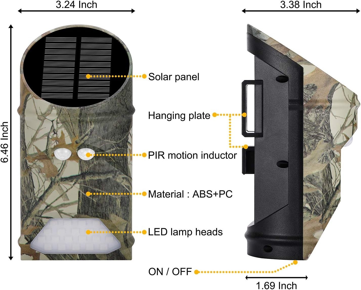 2 Pack Solar Motion Activated Game Feeder Lights