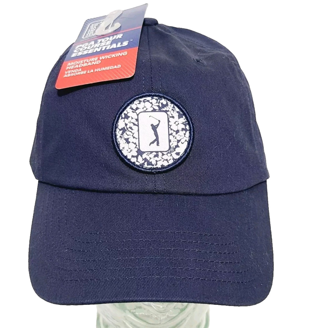NEW NWT PGA Tour Course Essentials Classic Cap Hat w/ Floral Patch Strapback