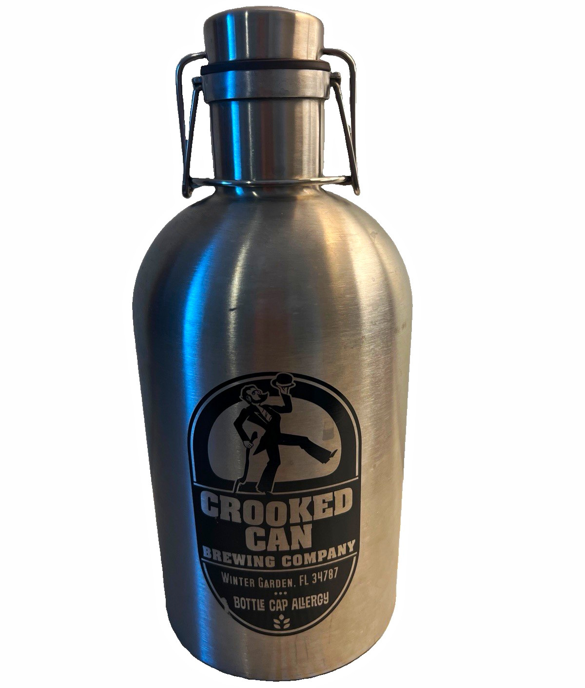 Crooked Can Brewing Co 64oz Stainless Steel Vacuum Insulated Beer Growler