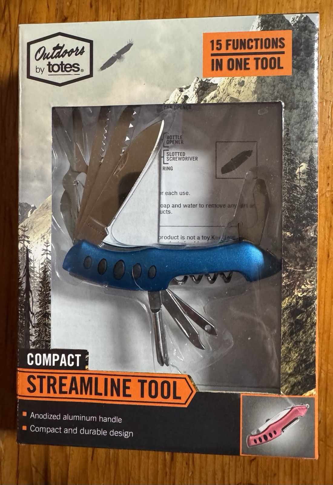 Outdoors By Totes 15 Functions in One Compact Streamline Tool NIP