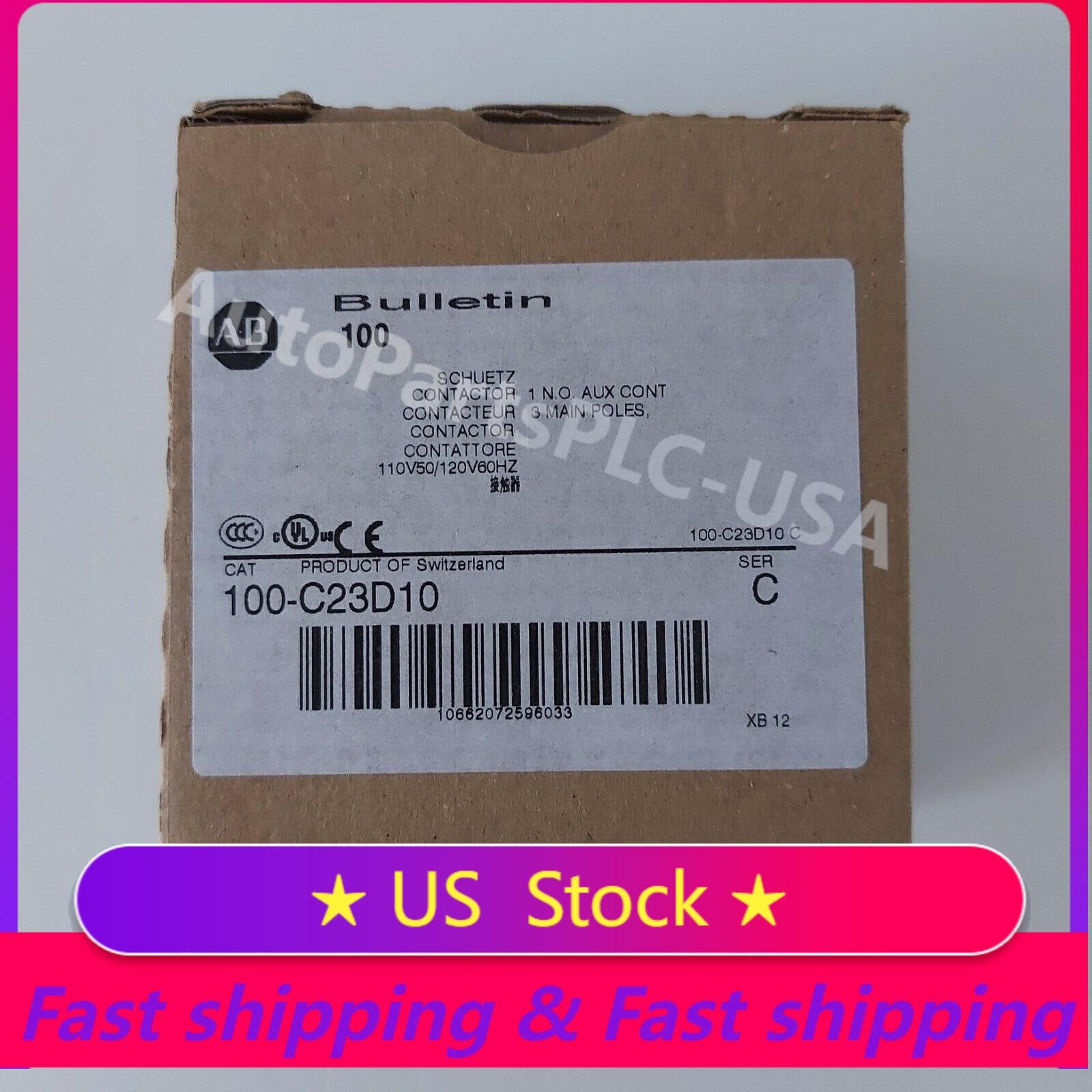 Allen Bradley 100 contactors, 100-C23D10, 3 Main Poles, 120 VAC