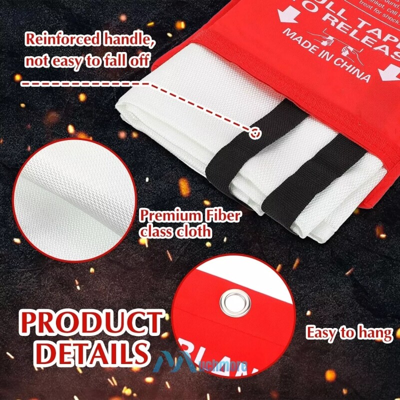 NEW 2-Pack Large Fire Blanket Fireproof For Home Kitchen Office Emergency Safety