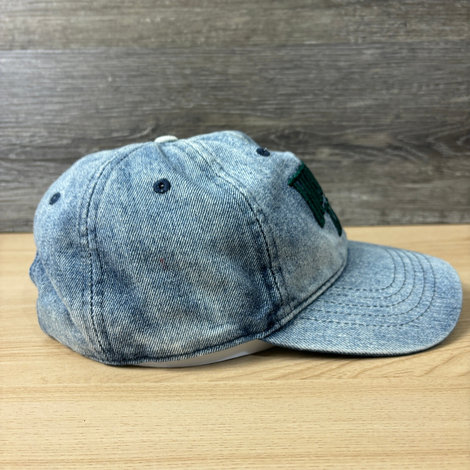 Wander Lust Hat Cap Strap Back Womens Blue Denim Adjustable
