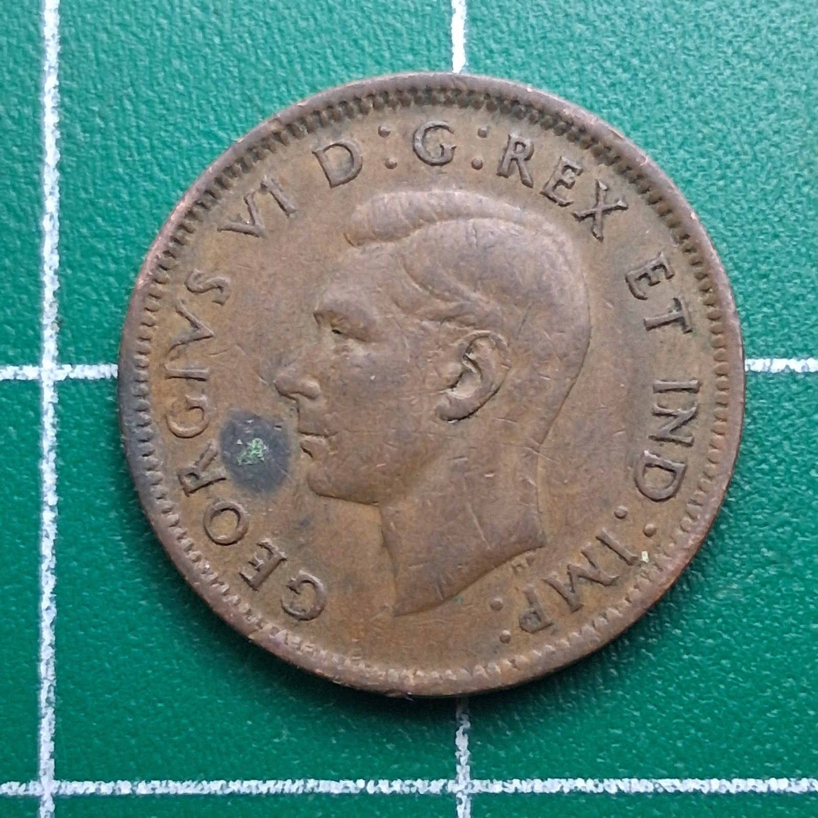 1945 Canada 1 Cent King George VI / Maple Leaf Bronze Coin