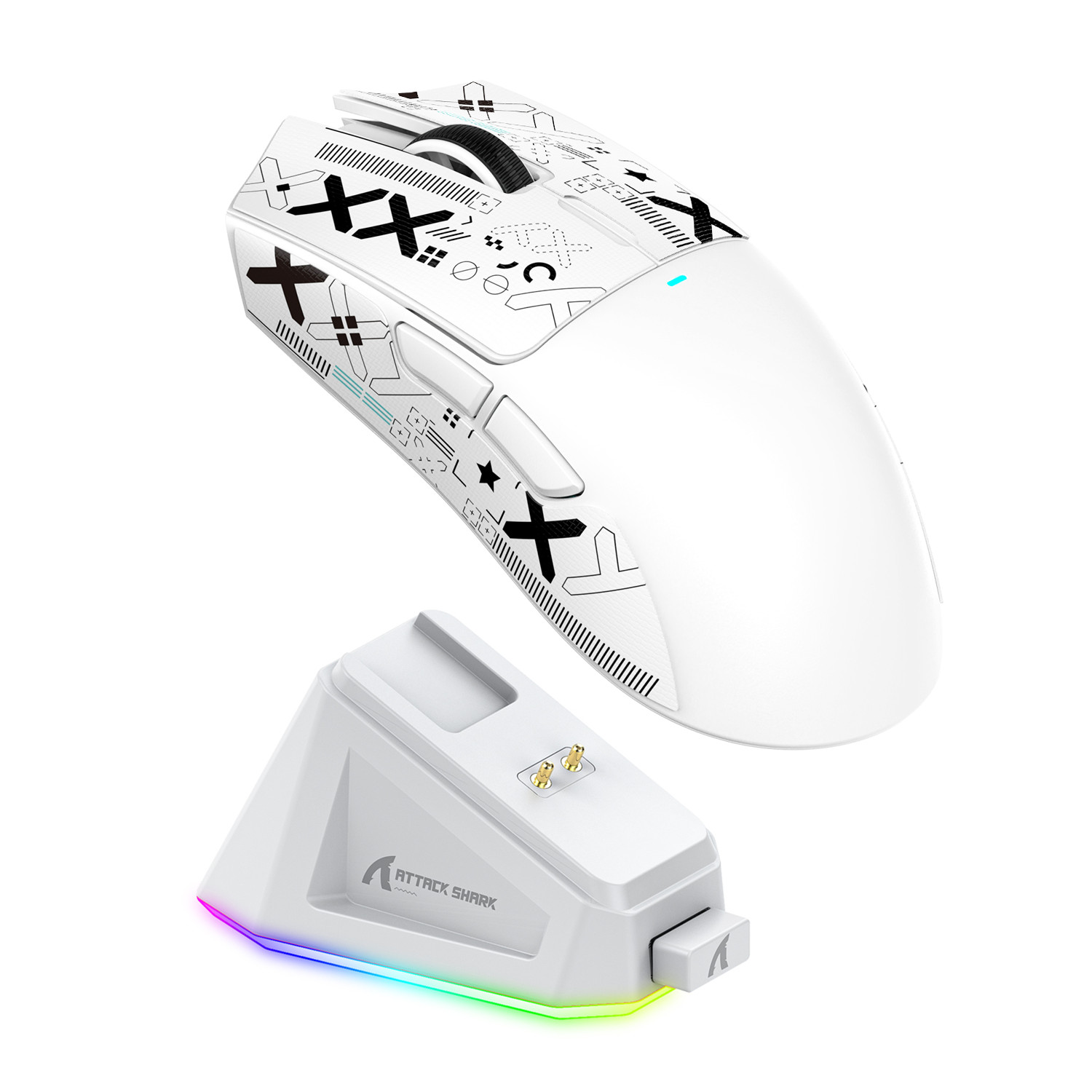 ATTACK SHARK X11 Mouse inalámbrico con Base de Carga magnética RGB 59g PAW3311