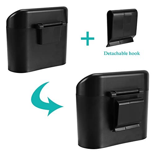 Car Trash Can with Lid, Leakproof Vehicle Garbage Organizer Holder Bin 1 Black