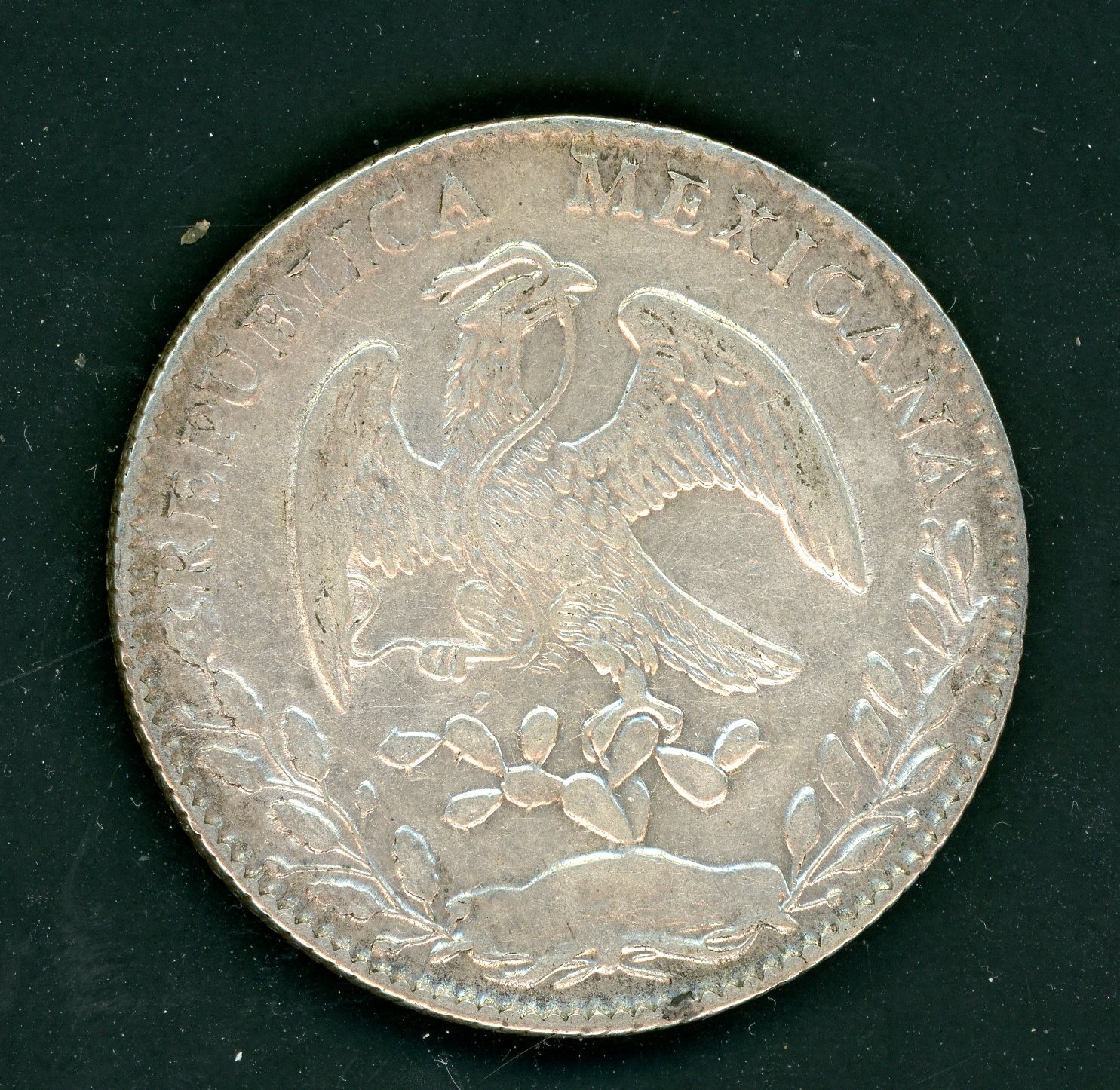 MEXICO PESO 1877 GoFR GUANAJUATO MINT KM# 377.8 SILVER COIN (0.7859oz) AS SHOWN