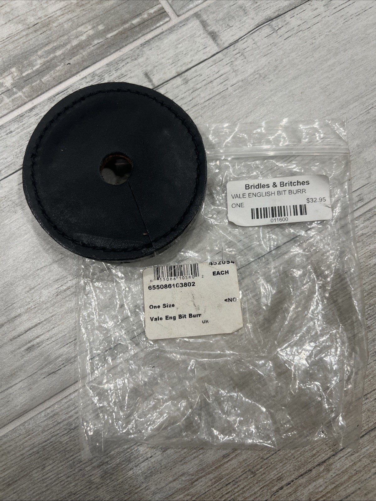 One Vale English Bit Burr, One Size, Black On Black, New!