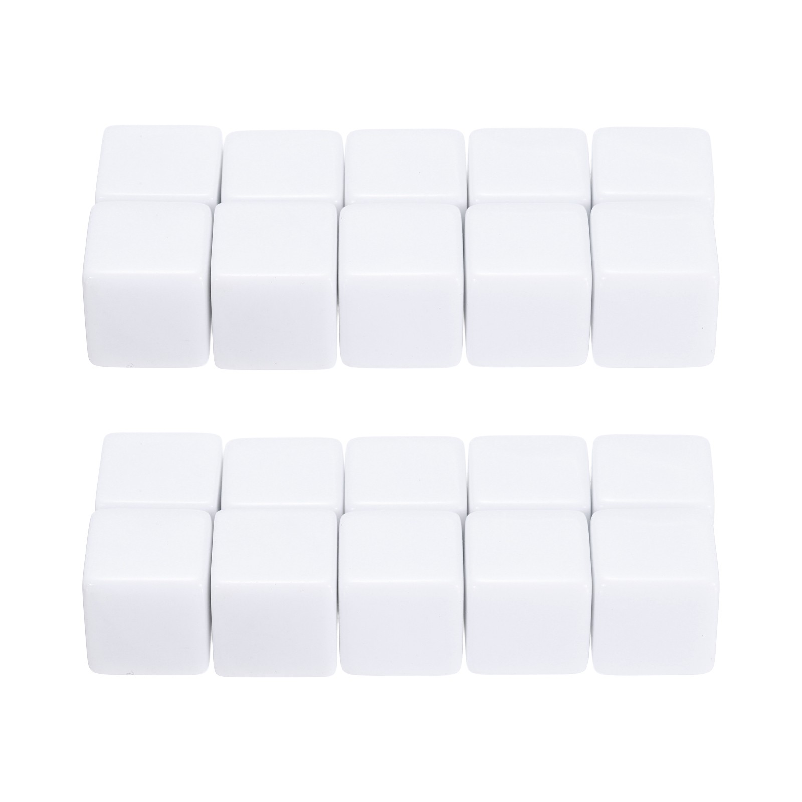 12mm Acrylic Dice Blank 20 Pcs Square Corner Dice for Board Games White