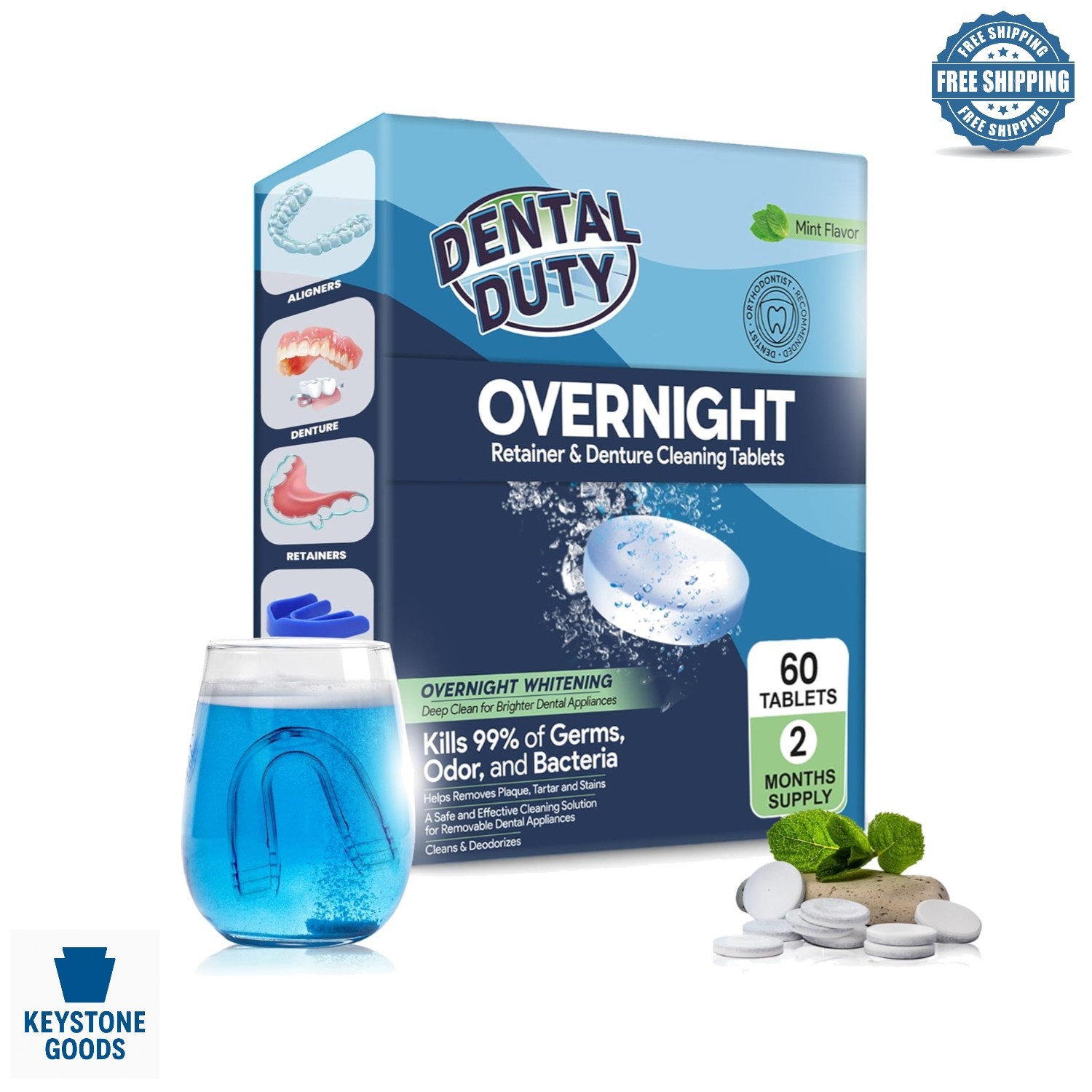 60-Count Extra Strength Overnight Denture & Retainer Cleaning Tablets