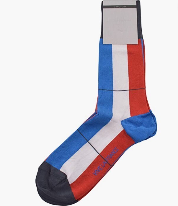 VK Nagrani NWT Dress Socks France Flag Cotton Blend Mid Calf One Size