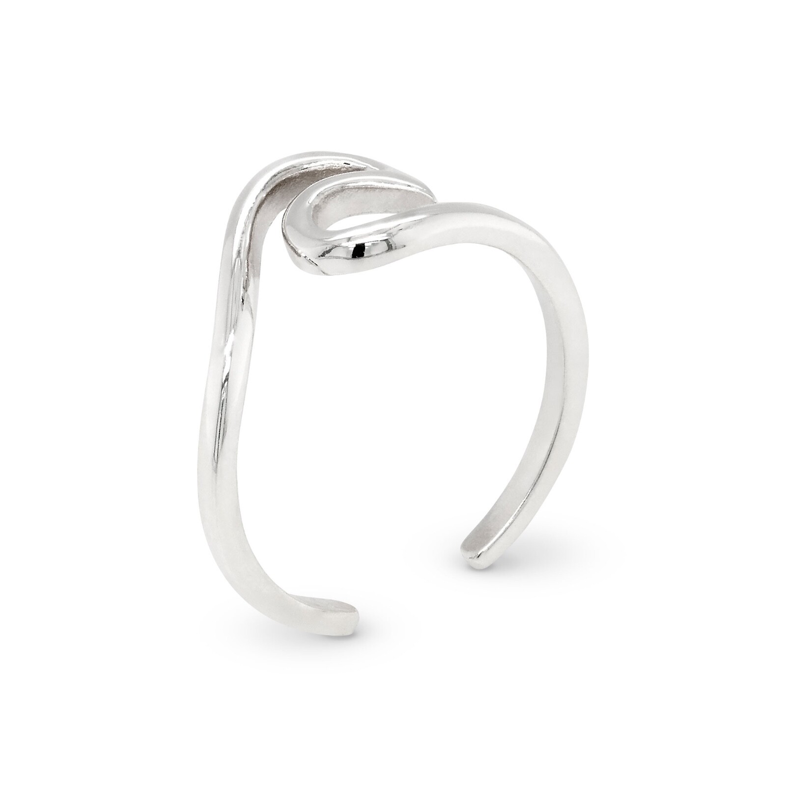 Wave Loop Solid Sterling Silver 925 Toe Ring