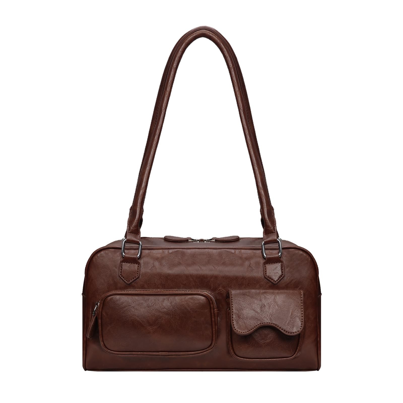 Swing Zip Shoulder Bag for Women Y2K Large Retro Boston Handbag Lightweight V...