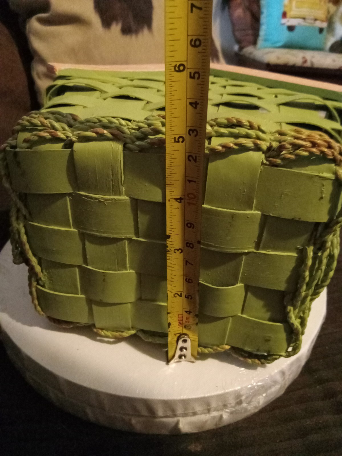 Birdhouse Basket Green