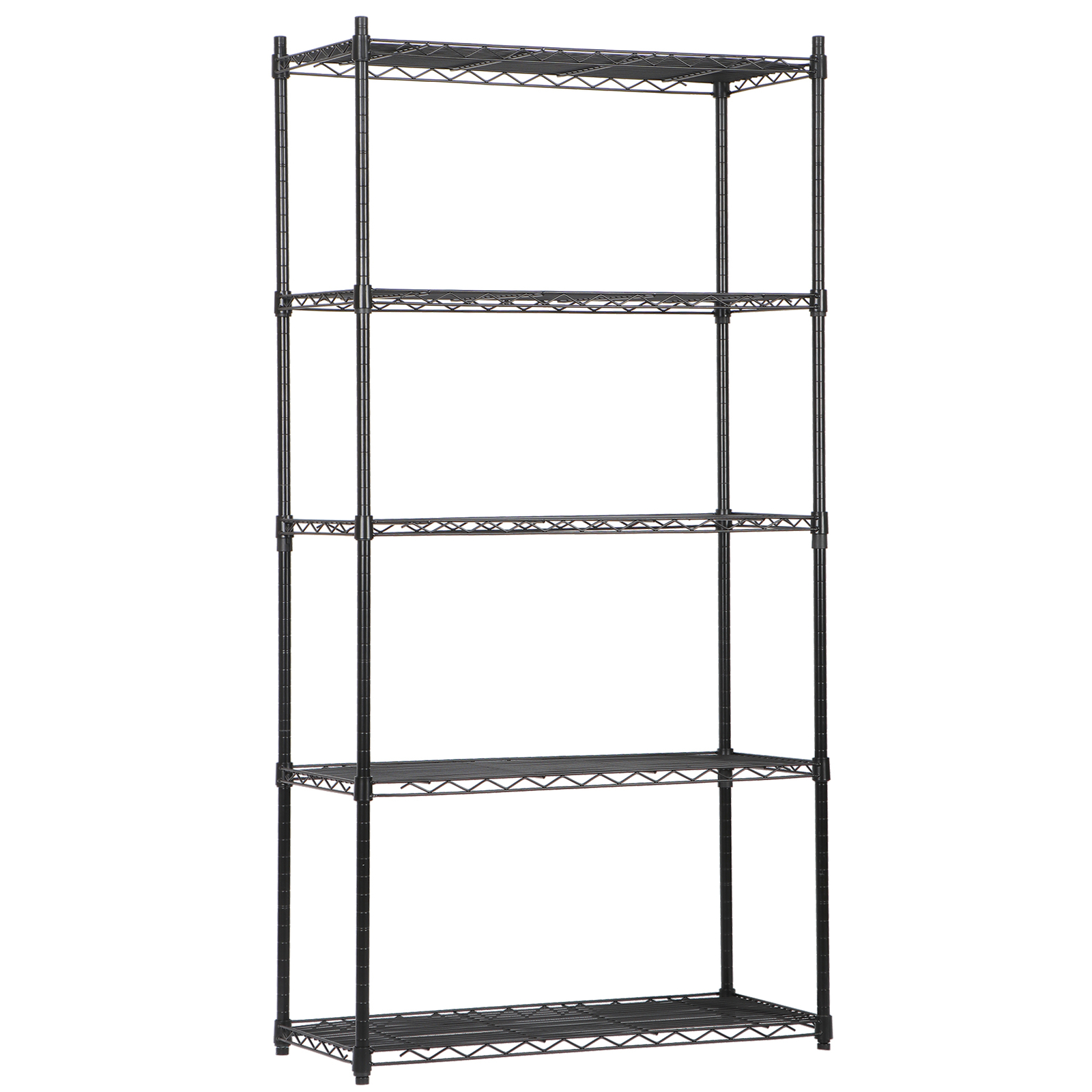 5 Tiers Wire Shelving Unit Rack Large Space Adjustable Storage Shelves Kitchen