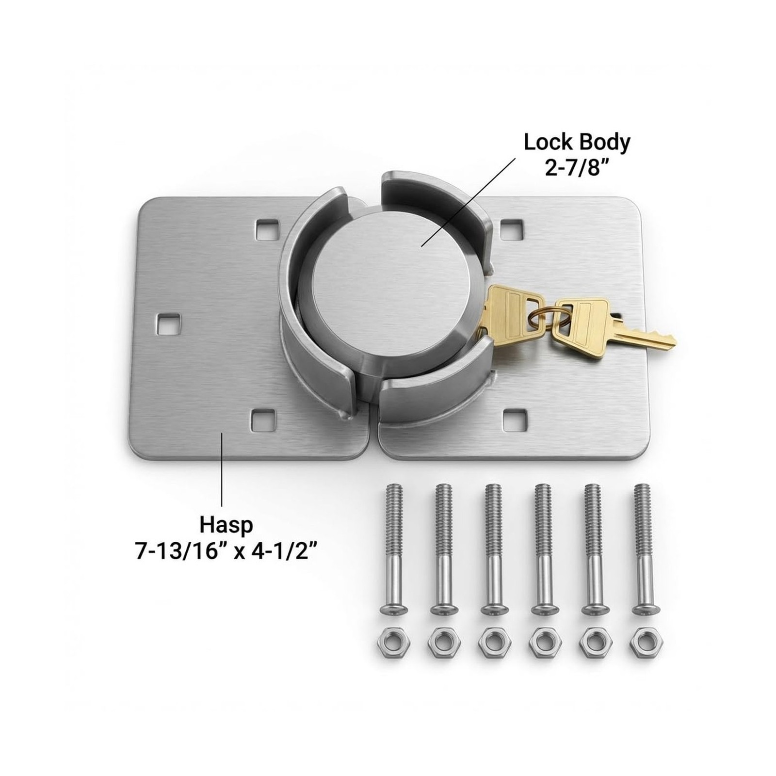 QWORK Solid Steel Puck Lock Set with Hasp – Reinforced Security Design for