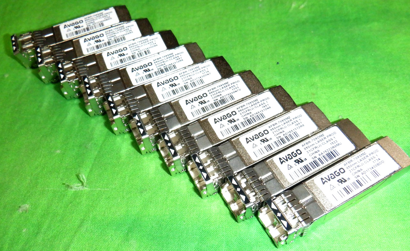 AVAGO AFBR-709SMZ 10GbE 10GBase-SR SFP+ 850nm Optical Transceiver      LOT OF 10