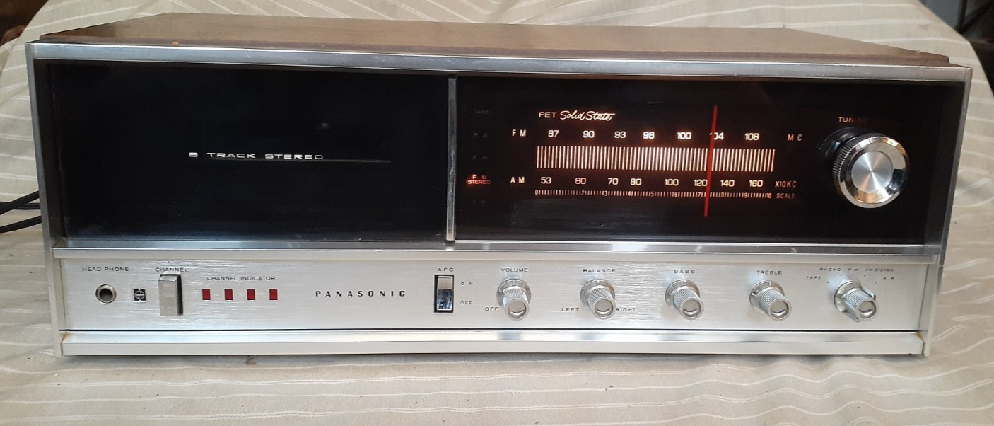 Vintage Panasonic RE-7070 AM/FM Stereo 8-Track Player, Fully Tested & Working!