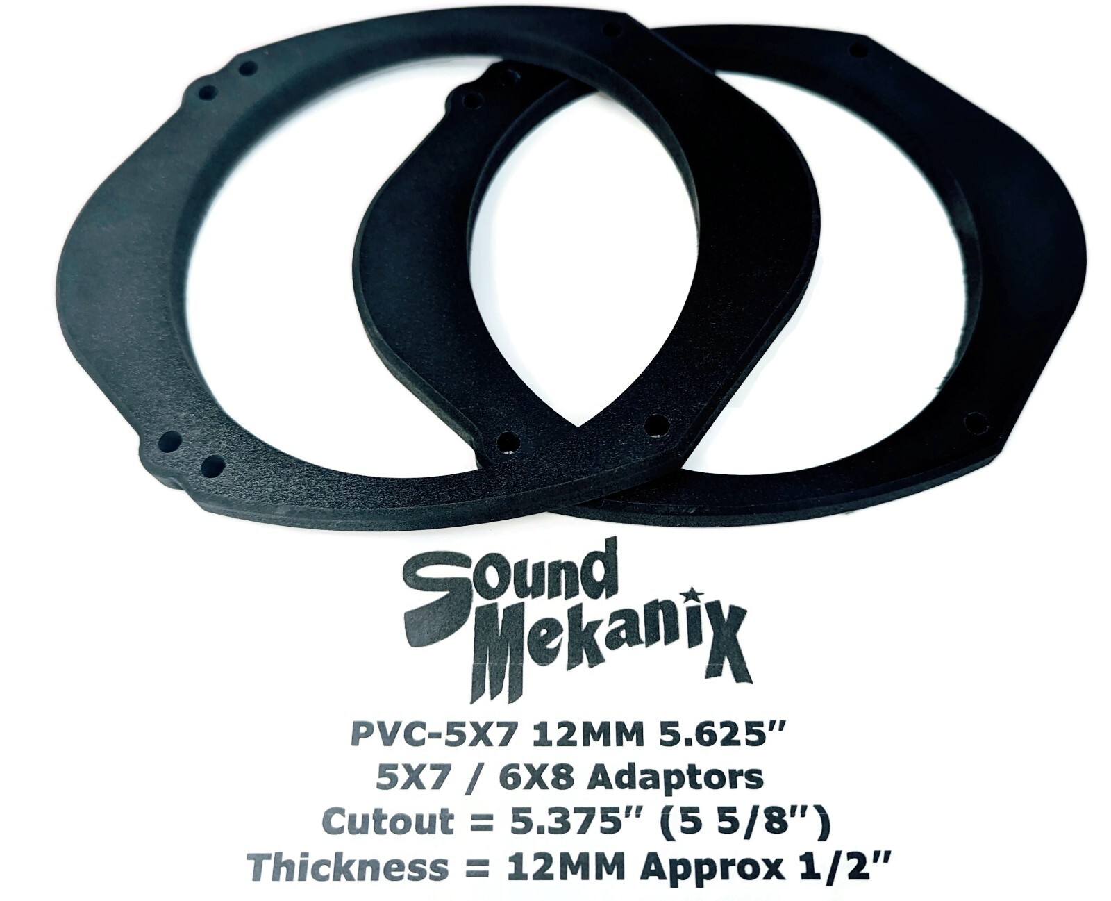 5X7 Sound Mekanix Universal PVC-5X7 12MM 5.625” 5x7/ 6x8 to 6.5" Adaptor Pair