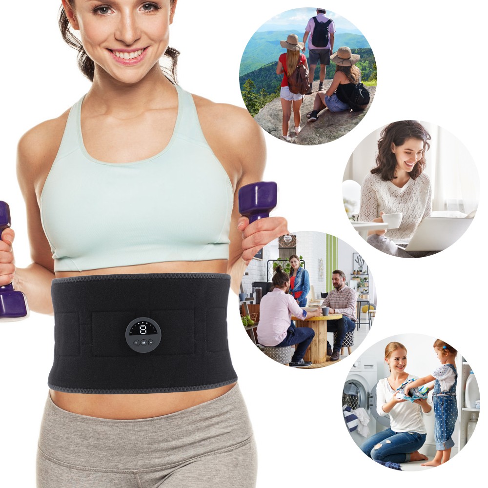 EMS Abdominal Muscle Toning Trainer ABS Stimulator Toner Fitness Binder Gym Belt