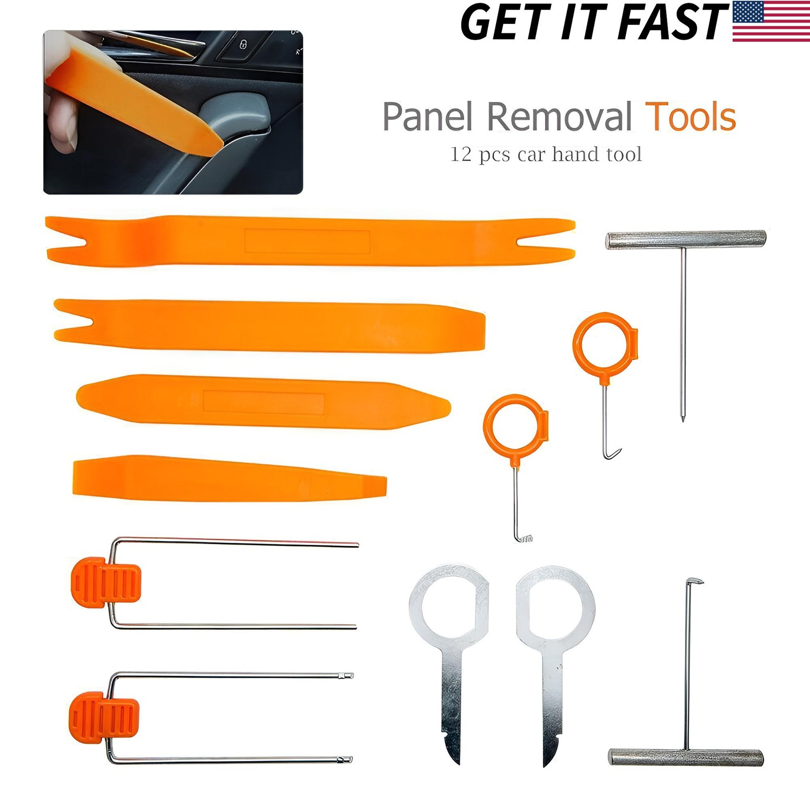 12pcs Car Plastic Trim Panel Dash Stereo Radio Installation Removal Pry Tool Kit