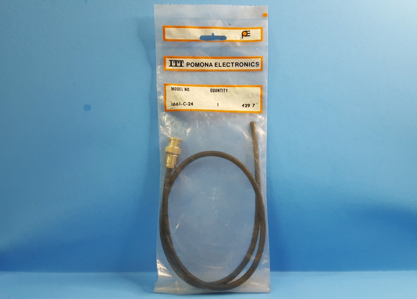 One Pc- RF Cable Assembly, 1661-C-24, ITT Pomona, BNC Male