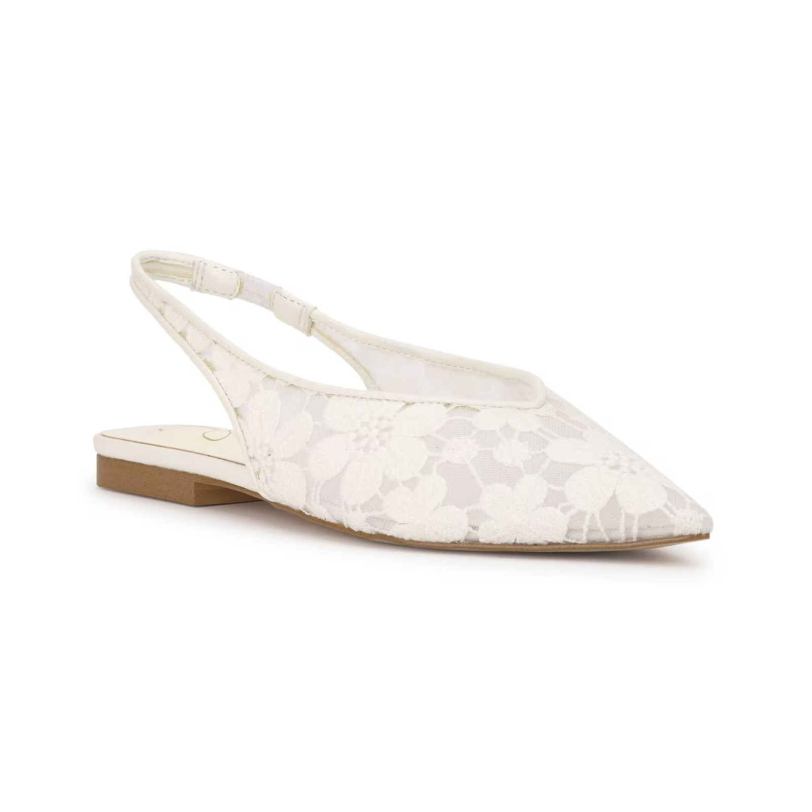 Women's Jessica Simpson Mezzah Slingback Mule Flats Bright White Floral Mesh