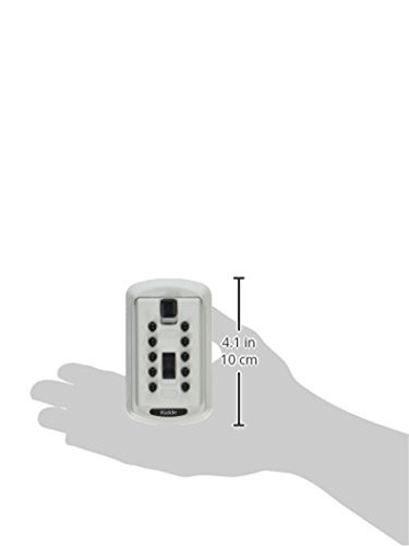 Slimline Key Lock Box - Push Button Combination, 2-Key Storage, Permanent, White