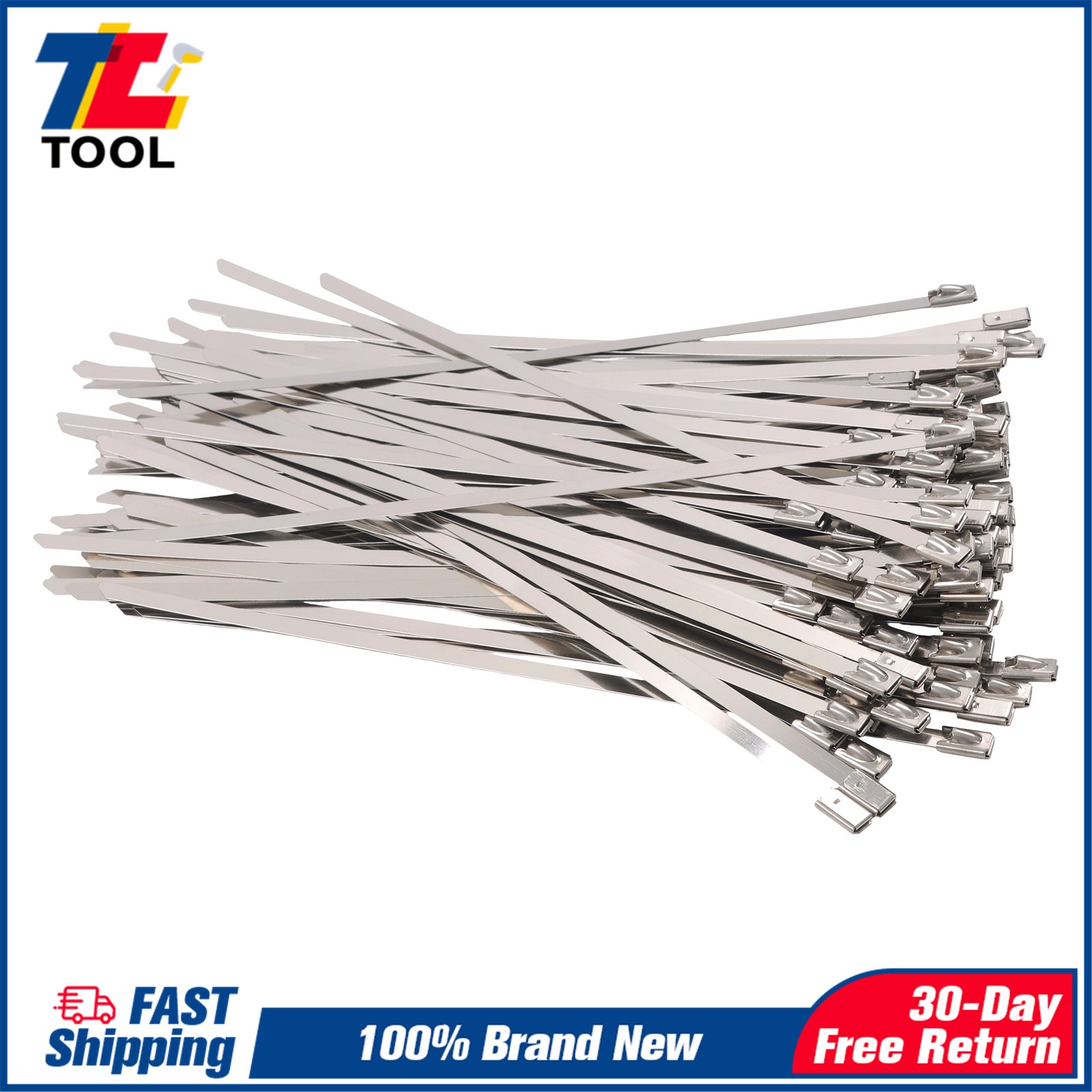 5.9" Zip Ties 304 Stainless Steel Cable Ties 220lb Strength Width 4.6mm 500 Pcs