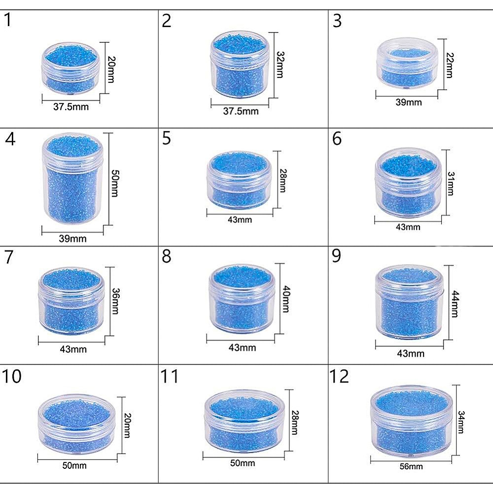 1box Plastic Bead Containers Column Clear 5.6x3.4cm Capacity: 50ml