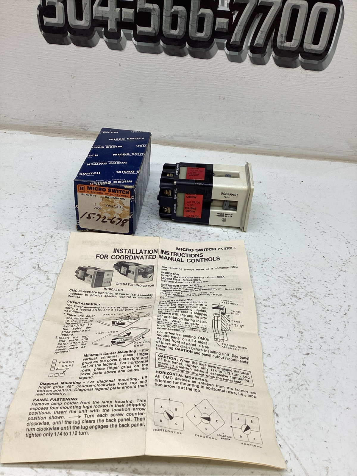 Honeywell Micro Switch 908AAA01 120V NIB